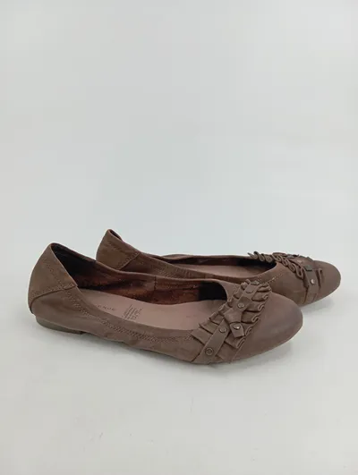 5th Avenue Damen Ballerinas Gr. 39 Braun Casual Leder Slip-On