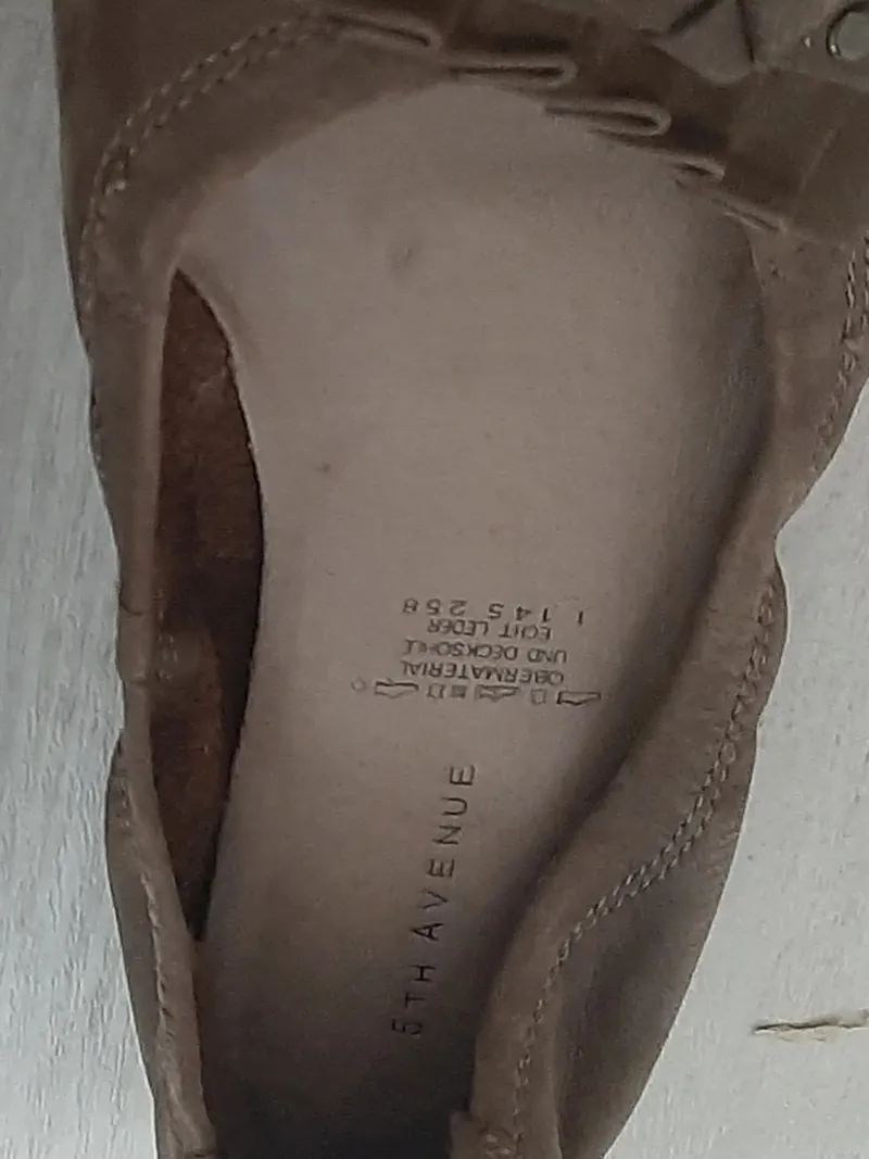 5th Avenue Damen Ballerinas Gr. 39 Braun Casual Leder Slip-On 5