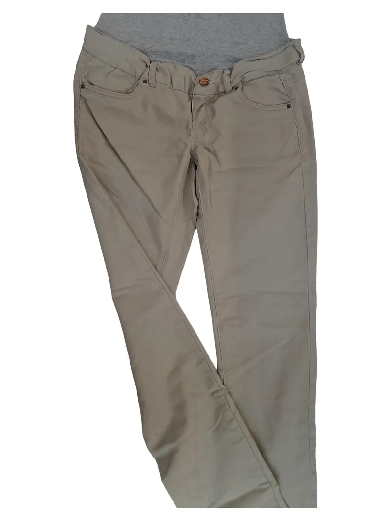 Mama Licious Umstandshose Chino Bauchband Damen Beige W28 L31 Casual 1