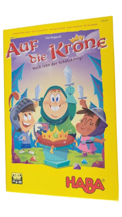 HABA Auf die Krone! Mitbringspiel Kinderspiel Bluff- & Schatzspiel ab 6 Jahre