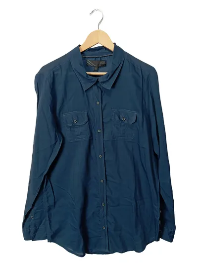 Vans Damen Hemdbluse Blau Gr. 40/L Langarm Viskose Freizeit