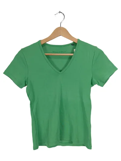 Marc O'Polo Damen T-Shirt Basic Grün Baumwolle Gr. S Kurzarm