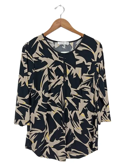 Couture Line Damen Langarmshirt Gr. 40/L abstraktes Muster Mehrfarbig Modern