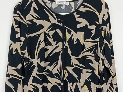 Couture Line Damen Langarmshirt Gr. 40/L abstraktes Muster Mehrfarbig Modern