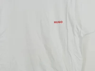 HUGO Herren T-Shirt Gr. 52/XL Weiß Casual Logo-Print Baumwolle