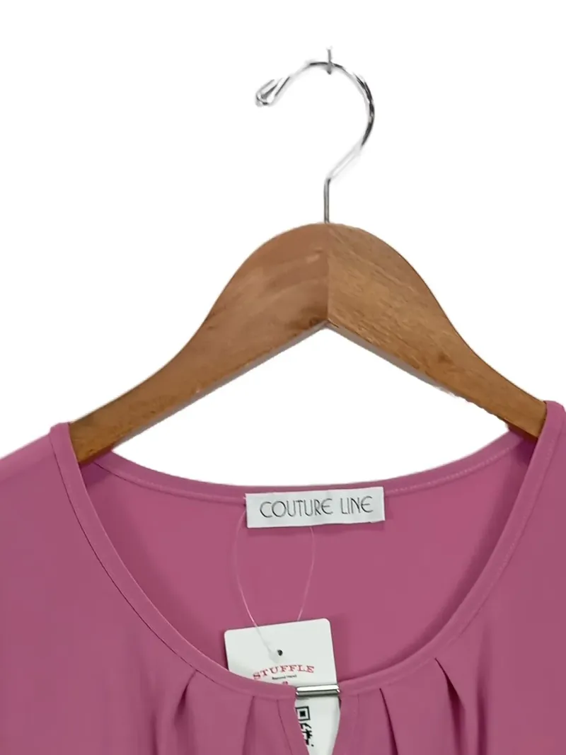 Couture Line Damen Top Shirt Gr. 40/L Pink Elegant Kurzarm 2