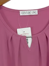 Couture Line Damen Top Shirt Gr. 40/L Pink Elegant Kurzarm 3