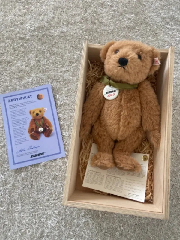 Bose Teddybär Limited Edition 2010 Kuscheltier Braun mit Zertifikat 30cm 3