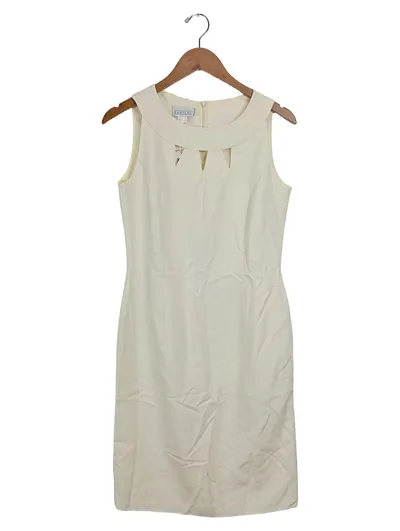 Barisal Damen Businesskleid Gr. 36 S Elegant Beige Leinen Cut-Outs