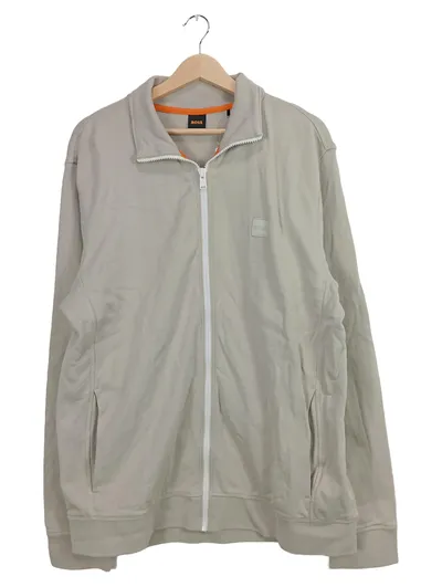 BOSS Herren Trainingsjacke Sweatjacke Gr. 42/XS Beige Casual Baumwolle
