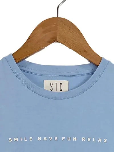 STC Denim Company Kinder T-Shirt Gr. 164 Blau Casual Schriftzug