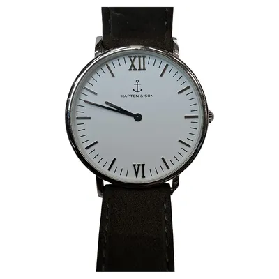Kapten & Son Campus Damen Armbanduhr Grün Leder Minimalistisch