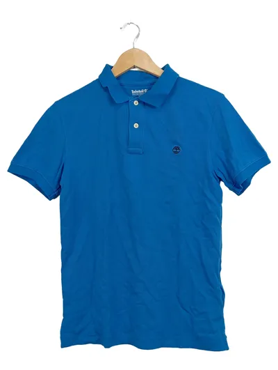 Timberland Herren Poloshirt Gr. 36 Blau Casual Kurzarm