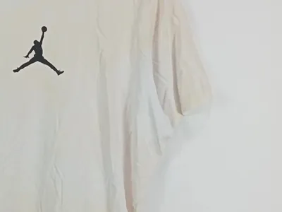 Jordan Herren T-Shirt Gr. 40 Beige Sportlich Logo-Print