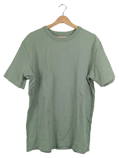 UNIQLO U Herren T-Shirt Gr. L Basic Grün Baumwolle Kurzarm