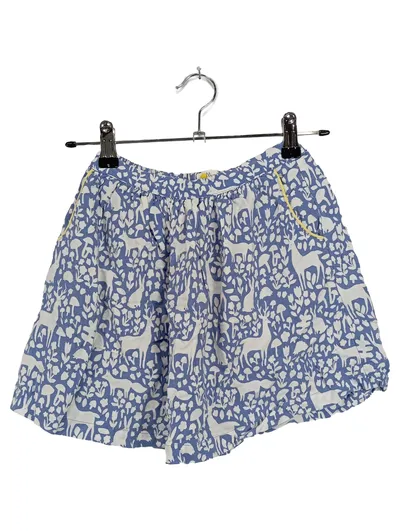 Mini Boden Kinder Minirock Gr. 122 Hirschmuster Blau Weiß Viskose
