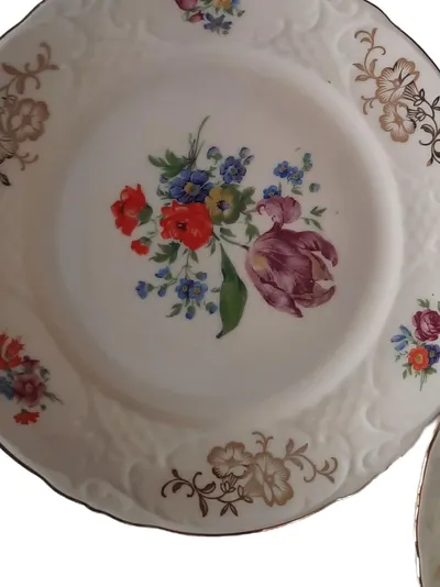 Bavaria Sammelgedeck Kaffeeservice Tasse Untertasse Teller Porzellan Blumen