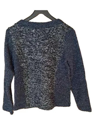 Street One Damen Strickjacke Gr. 40 Blau Meliert Langarm Reißverschluss