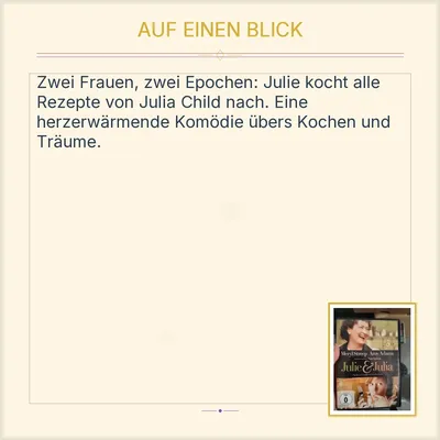 Julie & Julia DVD Meryl Streep Amy Adams Nora Ephron Romcom FSK 0