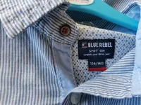 Blue Rebel Kinder Hemd Langarm Gestreift Blau Gr. 134/140 Baumwolle 3