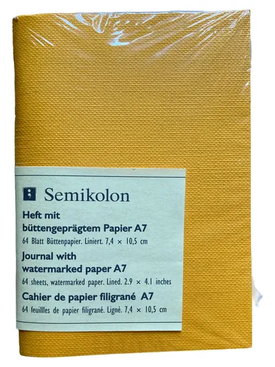 Semikolon Notizbuch A7 liniert 64 Blatt Gelb Klassisch 10.5cm