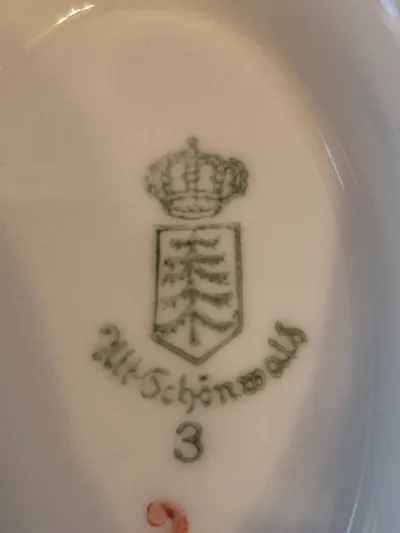 Alt-Schönwald Sauciere mit Unterteller Porzellan Weiß Goldrand
