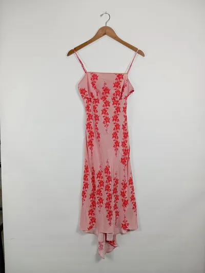 Armani Exchange Damen Trägerkleid Gr. 36/S Rosa Blumen Seide