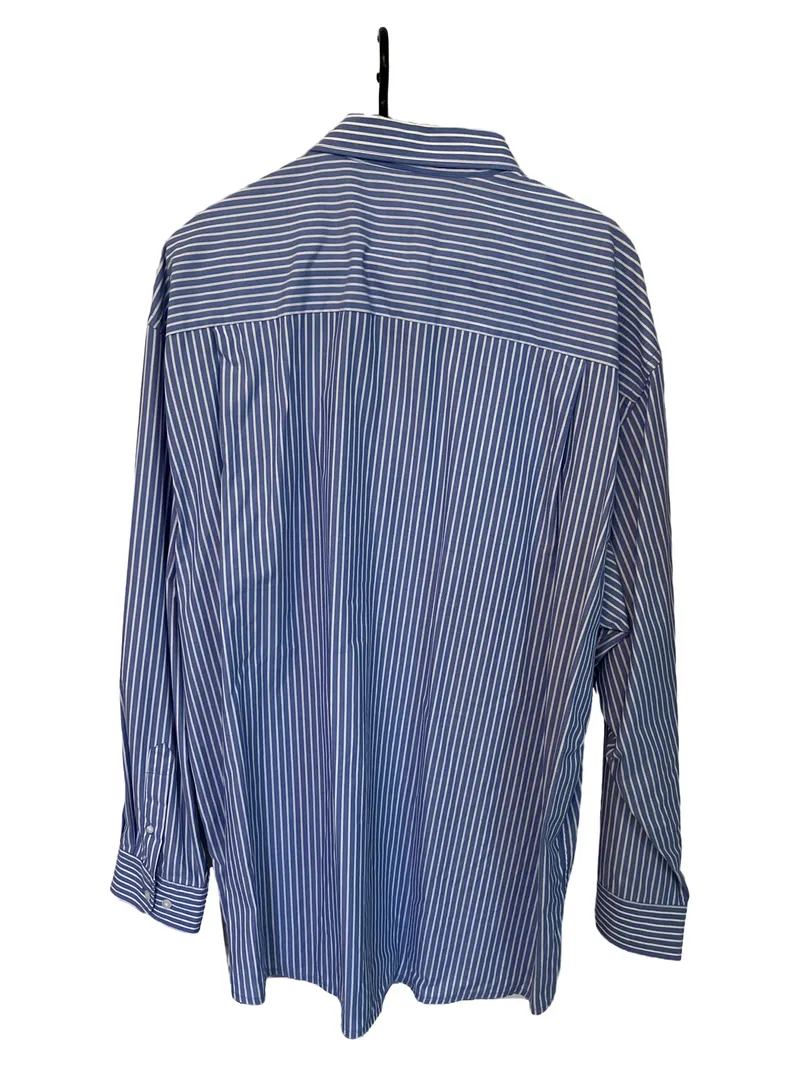 Camargue Business Hemd Herren Blau Weiß Gestreift Langarm Gr. 56;3XL 2