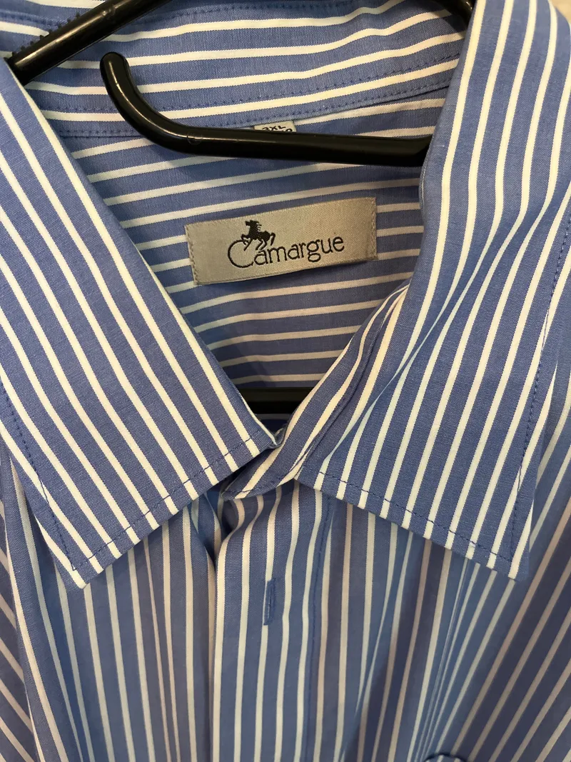 Camargue Business Hemd Herren Blau Weiß Gestreift Langarm Gr. 56;3XL 3