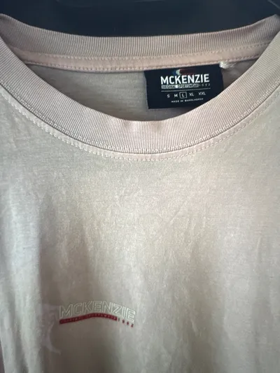 McKenzie Herren T-Shirt Gr. 40/L Rosa Casual Logo-Print