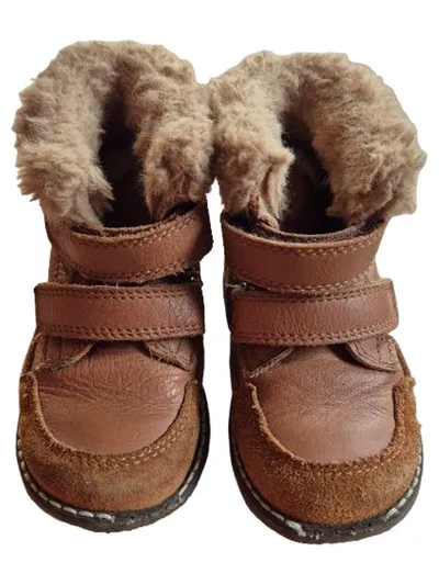 Elefanten Kinder Winterstiefel Gr. 21 Braun Leder Fell gefüttert
