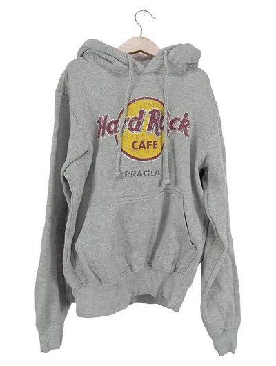Hard Rock Cafe Damen Kapuzenpullover Hoodie Prag Gr. S Grau Casual