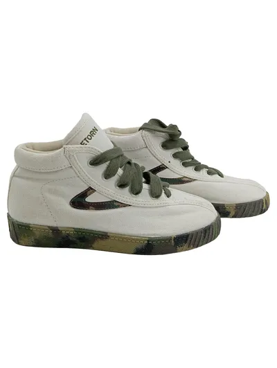 Tretorn Kinder Sneaker Schnürschuhe Gr. 34 Weiß Casual Camouflage