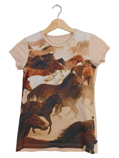 JAKO-O Kinder T-Shirt Pferde-Print Mehrfarbig Gr. 152/158 Baumwolle