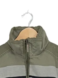 Babista Herren Pullover Troyer Gr. 52/XL Oliv Gestreift Baumwolle 4