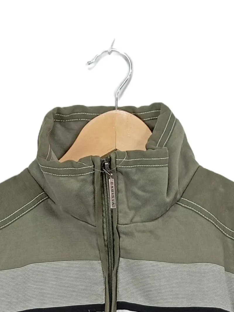 Babista Herren Pullover Troyer Gr. 52/XL Oliv Gestreift Baumwolle 4
