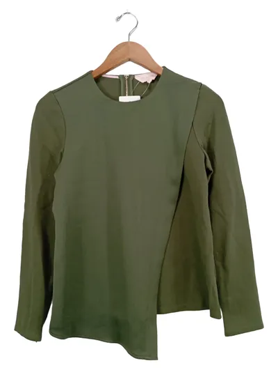 Ted Baker Damen Bluse Gr. 36/S Grün Modern Langarm Reißverschluss