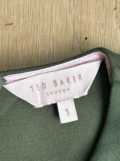 Ted Baker Damen Bluse Gr. 36/S Grün Modern Langarm Reißverschluss
