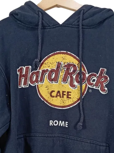 Hard Rock Cafe Damen Kapuzenpullover Hoodie Rom Gr. 36/S Blau
