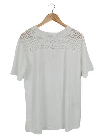 Desigual Damen T-Shirt Gr. 38/M Weiß Modern Grafisch Kurzarm