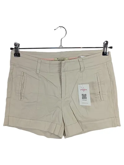Broadway Damen Shorts Beige Gr. S 36 Baumwolle Casual Kurze Hose Uni