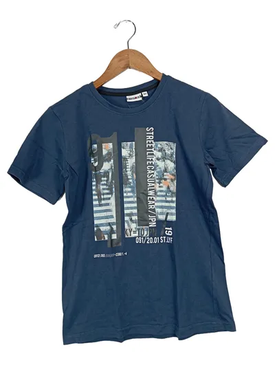 stop+go Kinder T-Shirt Blau Gr. 164 Casual Baumwolle