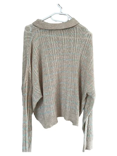 MANGO Damen Strickpullover Langarm Mehrfarbig Gr. 42/XL Casual