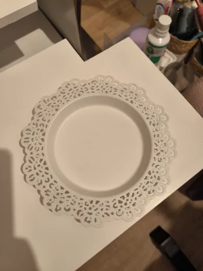 IKEA Kuchenplatte Weiß Metall Klassisch Servierplatte Kuchenteller