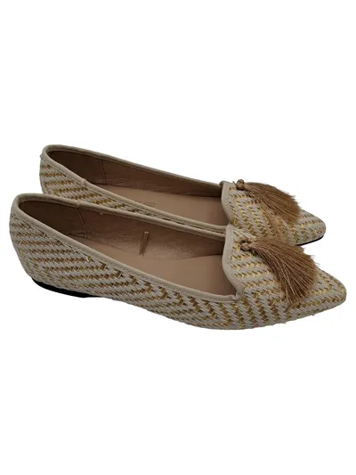 Sfera Loafer Ballerinas Damen Quaste Geflochten Beige Gr. 39