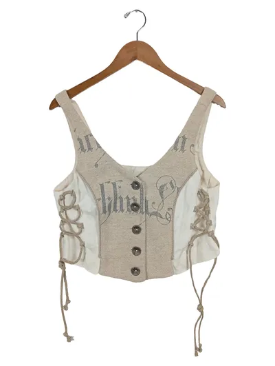 Stockerpoint Damen Trachtenweste Gr. 44 Beige Traditionell mit Schnürung