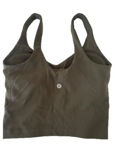 Lululemon Damen Sport-BH Größe 34 Oliv Crop Top Sportlich