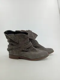 Bullboxer Damen Stiefelette Wildleder Grau Gr. 39 Casual Slip-On Lederdetails 2