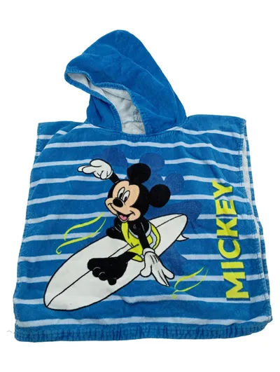 Disney Mickey Mouse Kinder Poncho Handtuch Kapuze Blau One Size Surfer