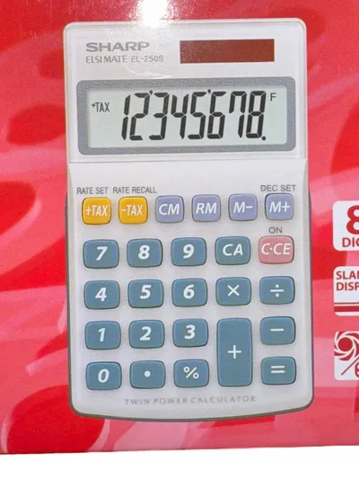 Sharp EL-250S Taschenrechner 8-stellig weiß Büro Schule